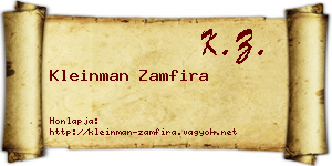 Kleinman Zamfira névjegykártya